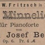 Inserat zu Kompositionen von Max Josef Beer (Musikalisches Wochenbl. 1.1.1885, 27)