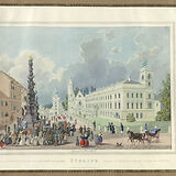 Hochfürstliches Palais auf dem Schlossplatz, gezeichnet und gestochen von Eduard Gurk