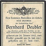 Totenzettel Bernhard Deubler