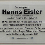 Gedenktafel am Geburtshaus in Leipzig, Hofmeisterstraße 14