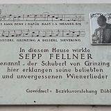 Gedenktafel für Sepp Fellner II in Wien XIX, Himmelstraße 29