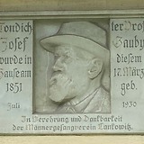 Gedenktafel am Geburtshaus in Maria Lankowitz, Bachweg 30