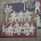 Ferdinand Kitt, Wiener Wein, Sgraffito-Wandbild (1953) am Gemeindebau Krottenbachstraße 94–96 (Wien XIX)