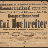 Plakat Kompositionsabend Emil Hochreiter