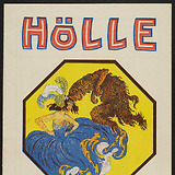 Titelblatt zu Programmheft des Theater-Kabaretts Hölle (1923) nach Entwurf von Heinrich Lefler. Theatermuseum Wien, Inv.-Nr. PA_Rara G 562