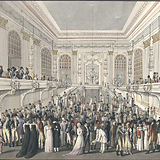 Maskenball im Großen Redoutensaal. Kolorierte Radierung von Joseph Schütz (1815)