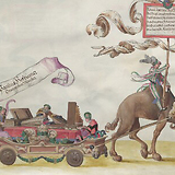 ‚Hofhaimer-Wagen‘ aus dem Triumphzug. Kopie (ÖNB, Cod. Min. 77, fol. 10r) nach dem heute unvollständigen Original der Albertina.