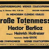 Plakat für Gedenkkonzert Clemens Krauss (31.10.1954) unter Leitung von H. Hollreiser