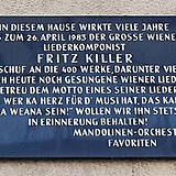 Gedenktafel am Wohnhaus Favoritenstraße 106 (Wien X)