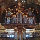 Orgel in der Franziskanerkirche Maria Verkündigung, Gehäuse von Isaac Posch (1721), 1999 von der Orgelbauanstalt Maribor/SLO gebaut