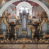 Große Orgel (III/51) im Dom St. Nikolaus von Ivan Milavec, Gehäuse von Johannes Franciscus Janechek (1734).