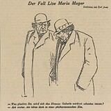 Karikatur von Carl Josef zum Skandal um Lise Mayers Aufführung von Skandal, 1929