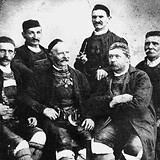 Die Mooskirchner Altsteirer um 1885: Johann Stadler, Johann Hammer, Johann Arbeiter, Josef Hammer, Peter Töscher und Alois Hörmann (M. Rosenzopf, Weststeirisches Musikantentum 2016, 346)