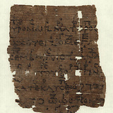 Papyrusfragment (ÖNB, Papyrussammlung G 2315) mit einem Ausschnitt aus dem Orestes von Euripides. Über dem griechischen Text Vokalzeichen. Das in einige Textzeilen eingeschobene Z ist ein Instrumentalzeichen.