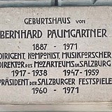Gedenktafel am Geburtshaus von Bernhard Paumgartner (Frankenberggasse 7 [Wien IV])