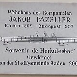 Gedenktafel für Jakob Pazeller in Baden, Wassergasse 8
