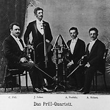 Quartett Prill um 1898 (K. P., Josef Sulzer, Anton Ruzitska, August Siebert [A. Ehrlich [Hg.], Das Streich-Quartett in Wort und Bild 1898])