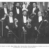 Rosé-Quartett 1909, erweitert um Franz Jellinek (Anton Ruzitska, Paul Fischer, A. R., F. Jellinek, Friedrich Buxbaum [Österreichische Illustrierte Ztg. 13.6.1909, 864])
