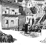 Rollenporträts als Johannes auf dem Krankenlager (u. l.) sowie Versöhnung mit dem Evangelimann (u. r., neben E. van Dyck) in Der Evangelimann von W. Kienzl (Erstaufführung an der Wiener Hofoper, 11.1.1896; Wiener Bilder, 19.1.1896, 5 [Ausschnitt])