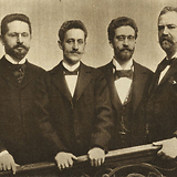 August Siebert (2. von links) als Mitglied des Rosé-Quartetts (Radio Wien 28.10.1932, 7)