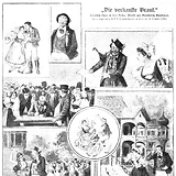 Hauptszenen aus Die verkaufte Braut bei der Erstaufführung an der Wiener Hofoper am 4.10.1896 (Wiener Bilder, 11.10.1896, 12)