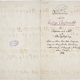 Franz Xaver Gruber, Titelblatt des Autographs VII, um 1860