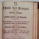 Die Schule des Kreuzes,  sog. Telfer Passion, Libretto zur Version bzw. Aufführung 1814, Titelblatt. Exemplar in A-Imf Dip. 310/VI