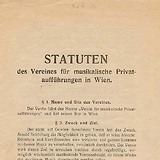 Statuten des Vereins für musikalische Privataufführungen, 1