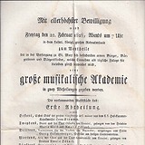Konzertprogramm vom 22.2.1828 unter Mitwirkung von Maria Weis