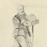 Werkelmann. Zeichnung von J. W. Geiger (ca. 1840). Wien Museum, Inv.-Nr. 20623/1, CC0 1.0